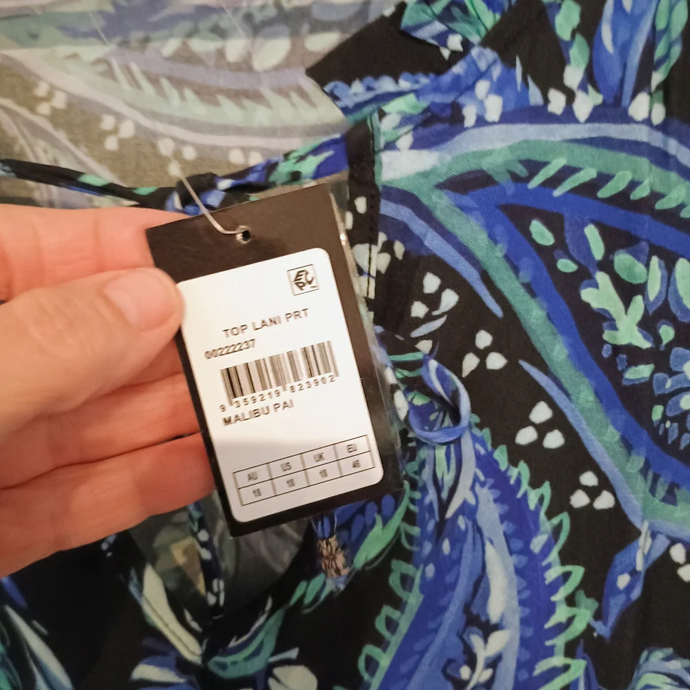 Avenue Blue and Black Paisley Blouse - Picture 3 of 5